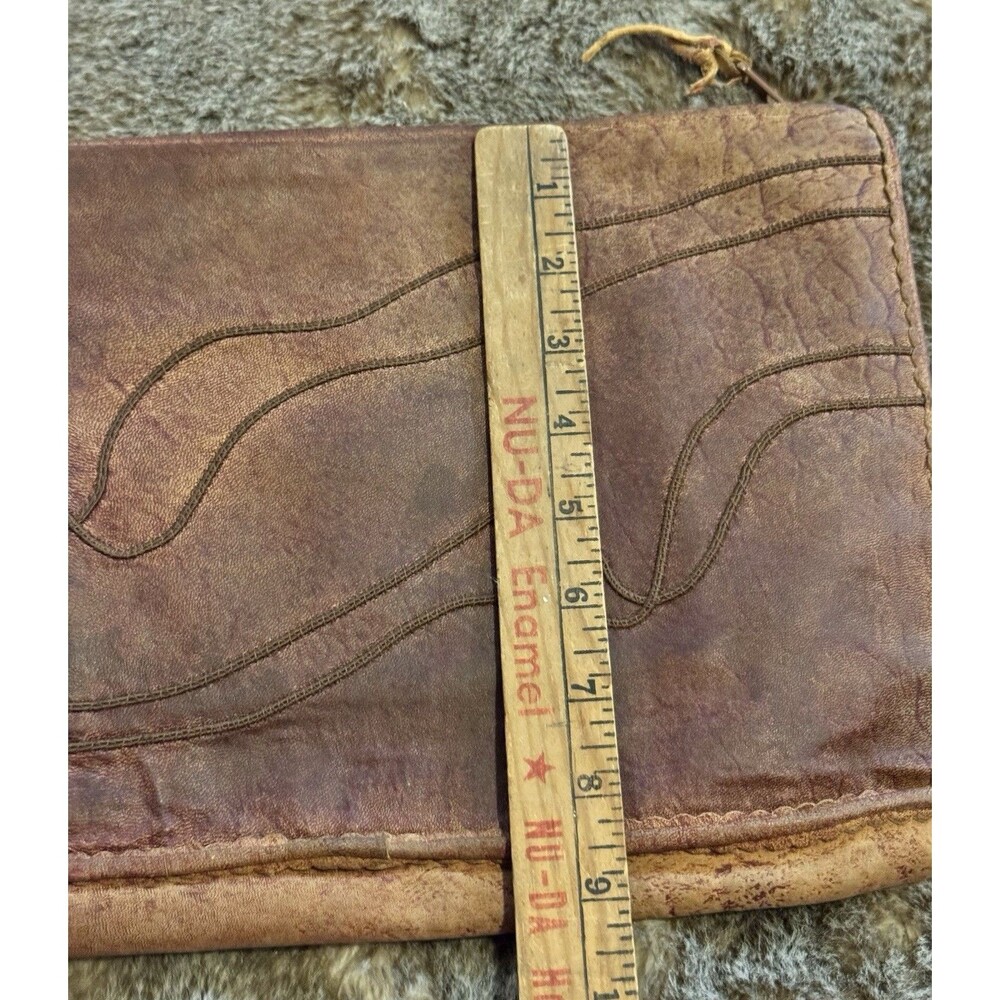 Vintage Sneak Skin Leather Patchwork Clutch Purse by Carlos Fiori made In Italy - Picture 9 of 13